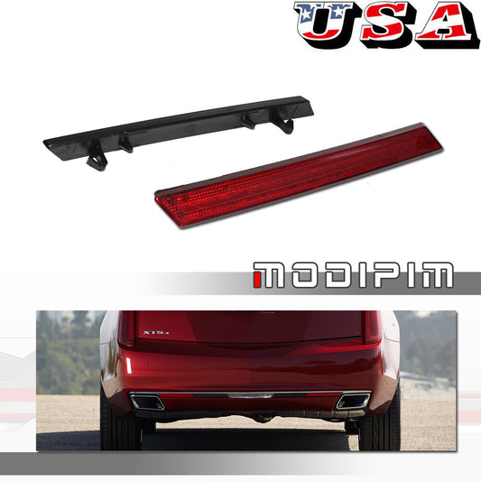 For 2013 - 2017 for Cadillac XTS Rear Bumper Reflector Tail Light Red OE Style 2 Pieces - v