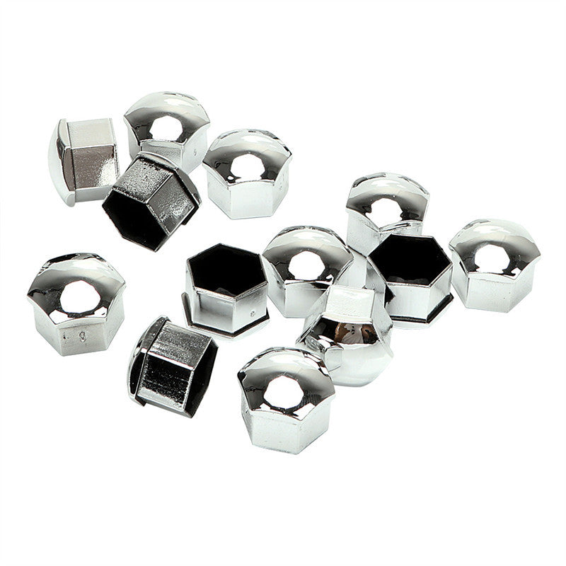 17mm Chrome Car Wheel Lug Nut Bolt Center Cover Screw Nuts  Clip Tool Accessory