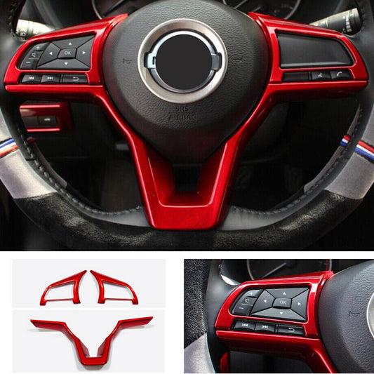 ABS Red Car Interior Steering Wheel Moulding Trim 3P for Nissan Altima 2019-2022