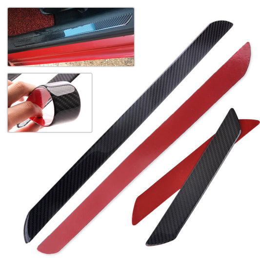 4x Car Carbon Fiber Door Step Sill Anti Scratch Cover Scuff Plates Welcome Pad