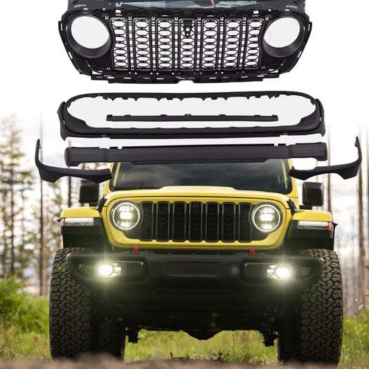 Front Grill Bumper Grille for Jeep for Wrangler JL 2018-2023 upgrade to 2024 JL n