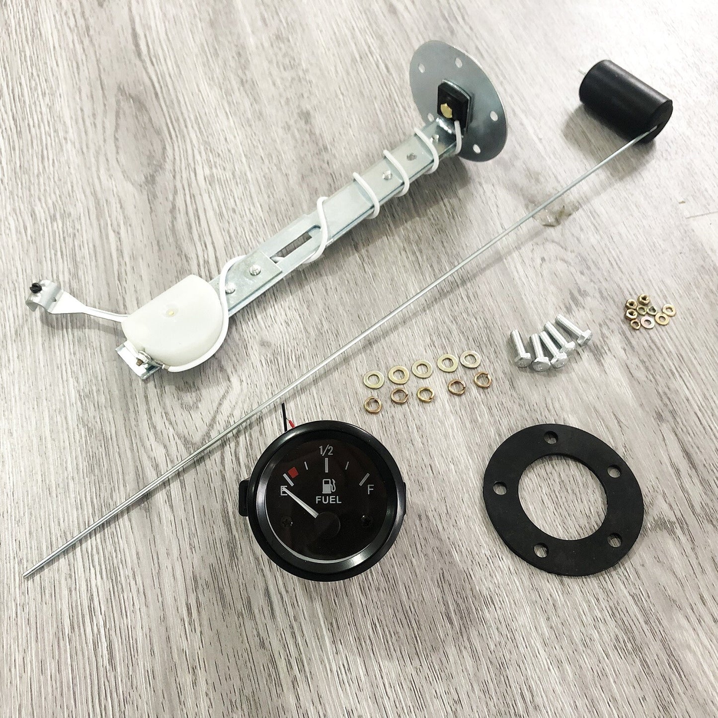 Universal 252mm Fuel Level Gauge Kit W/ Fuel Float Sensor E-1/2-F Pointer 12V