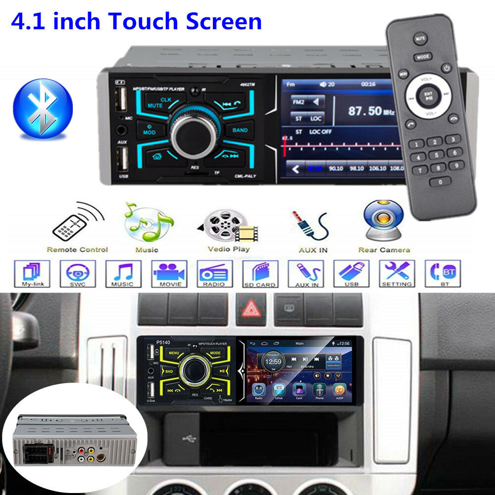 4.1-inch car radio, 1-in-1 MP5 player, 3 USB ports, high-power stereo Bluetooth link - n