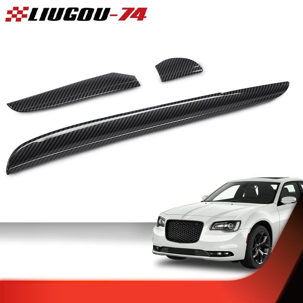Center Control Dashboard Cover Trim Bezel fit for 11+ for Chrysler 300 Carbon Fiber Style - v
