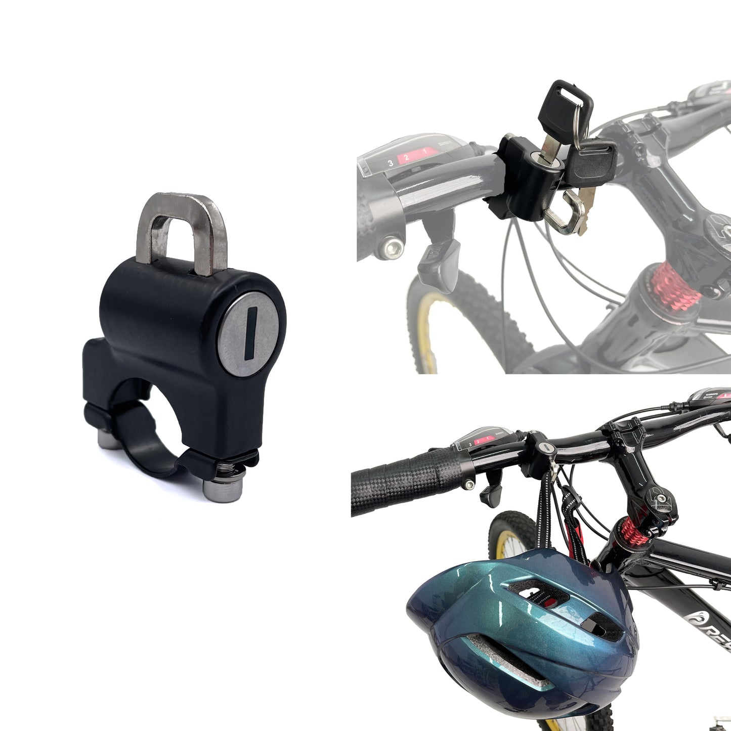Dirt Bike Universal Helmet Lock For Handlebar 7/8 22-28mm Tube Bar Motorbike