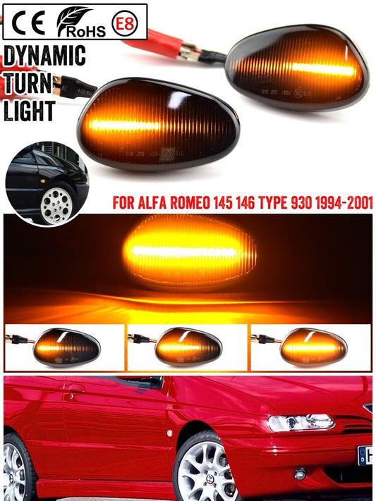 1 set LED Dynamic Side Marker Light Turn Signal Lamp for Alfa Romeo 146