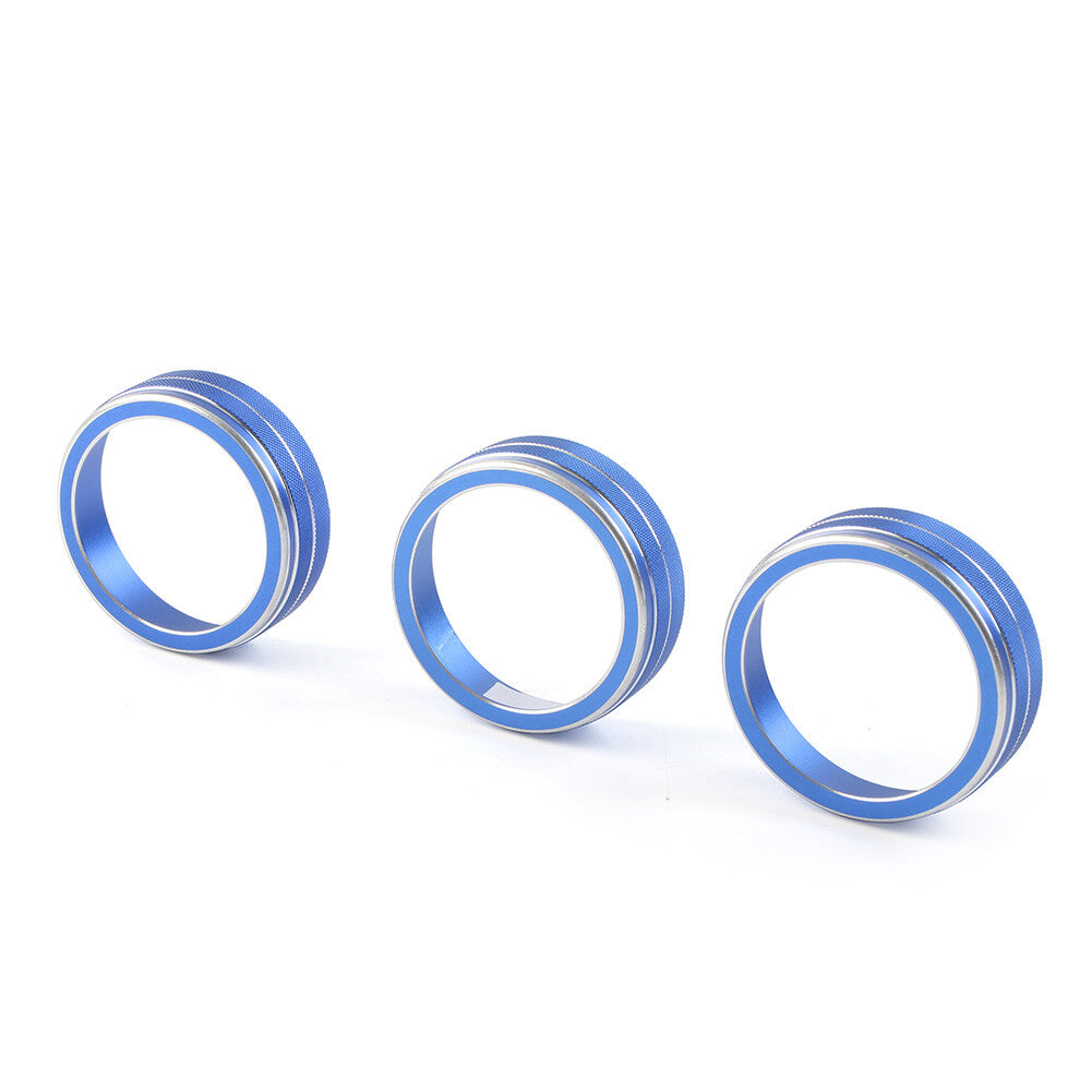 3x AC Climate Control Ring Knob Cover Fit for VW for Golf for Jetta for Tiguan for Passat Atlas Blue