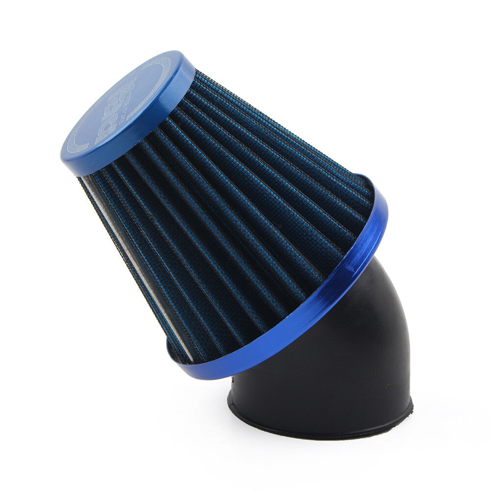 48mm Air Intake Filter Cleaner Rubber Bend Inlet Motorcycle Stainless Steel Mesh Q