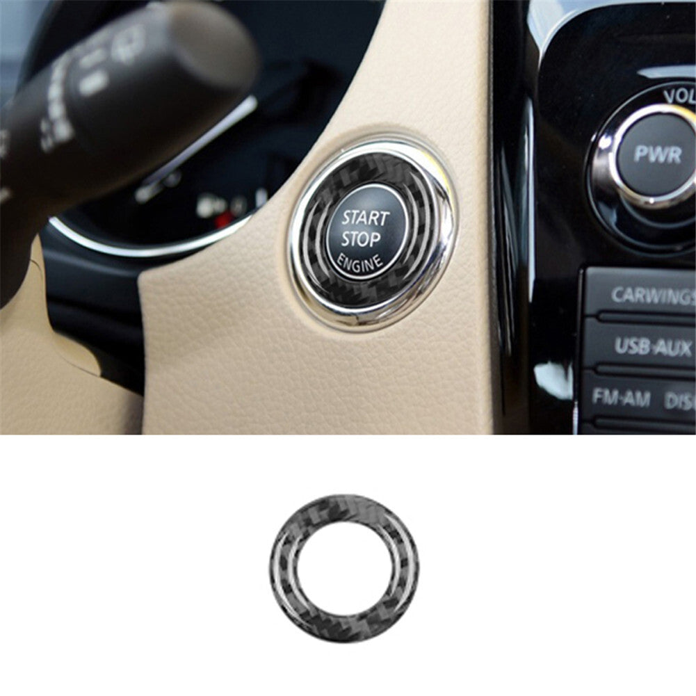 Carbon Fiber Ignition Switch Ring Trim Cover for Nissan Rogue 2014-2016