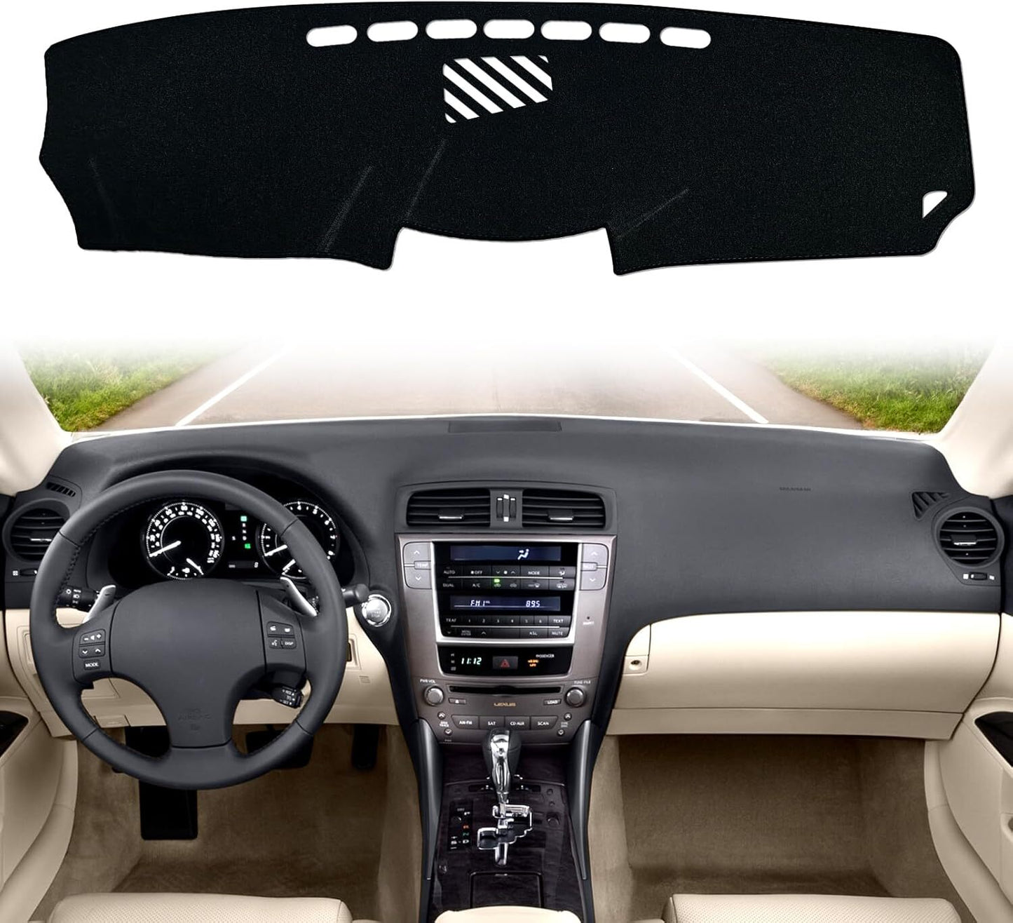 Custom-made dashboard cover/anti-slip dashboard mat for 2006-2011 for Lexus IS250 cars. n