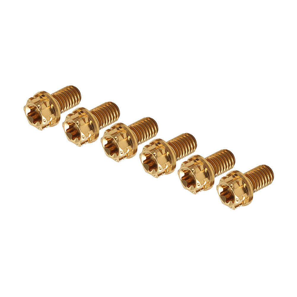 6pcs Bolts Torx Head Flange Screws M6x35mm For Motorcycle Bicycle Gold