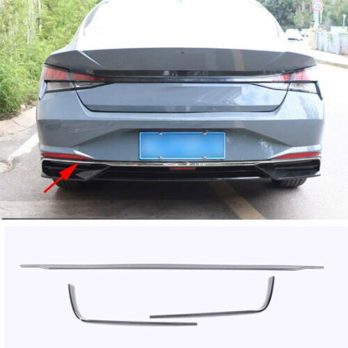 for Hyundai for Elantra 2021-2023 Chrome Rear Bumper Moulding Cover Trim 3p Steel