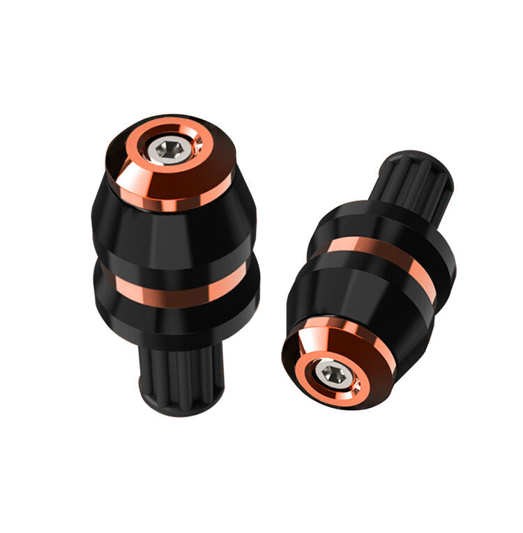 2x Universal 22mm 7/8 Motor Handlebar Grips Bar End Slider Cap Plugs CNC Orange