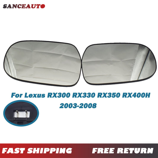 Heated left and right side mirror glass is suitable for Lexus RX300, RX350, and RX400H models (2004-2009). n