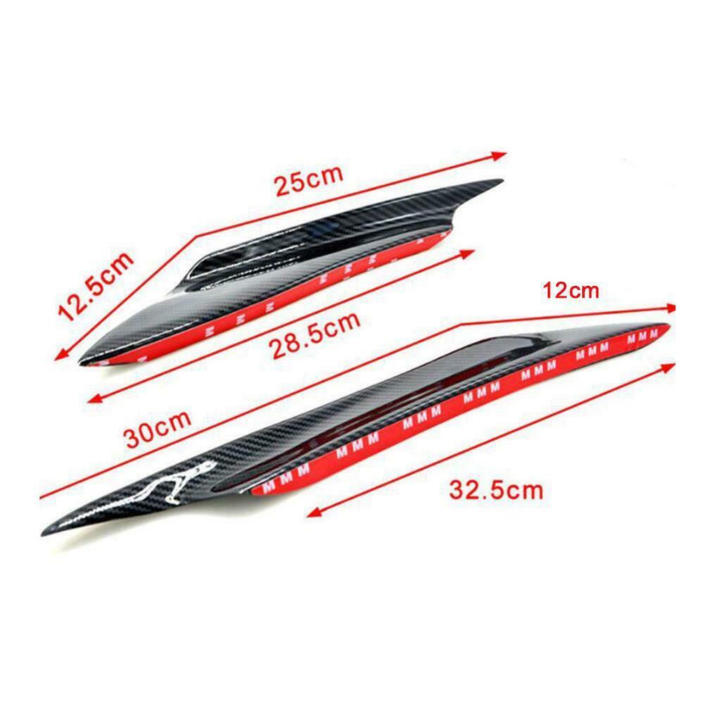 4pcs Carbon Fbiber Car Front Bumper Fins Body Spoiler Canards Refit Lip Splitter