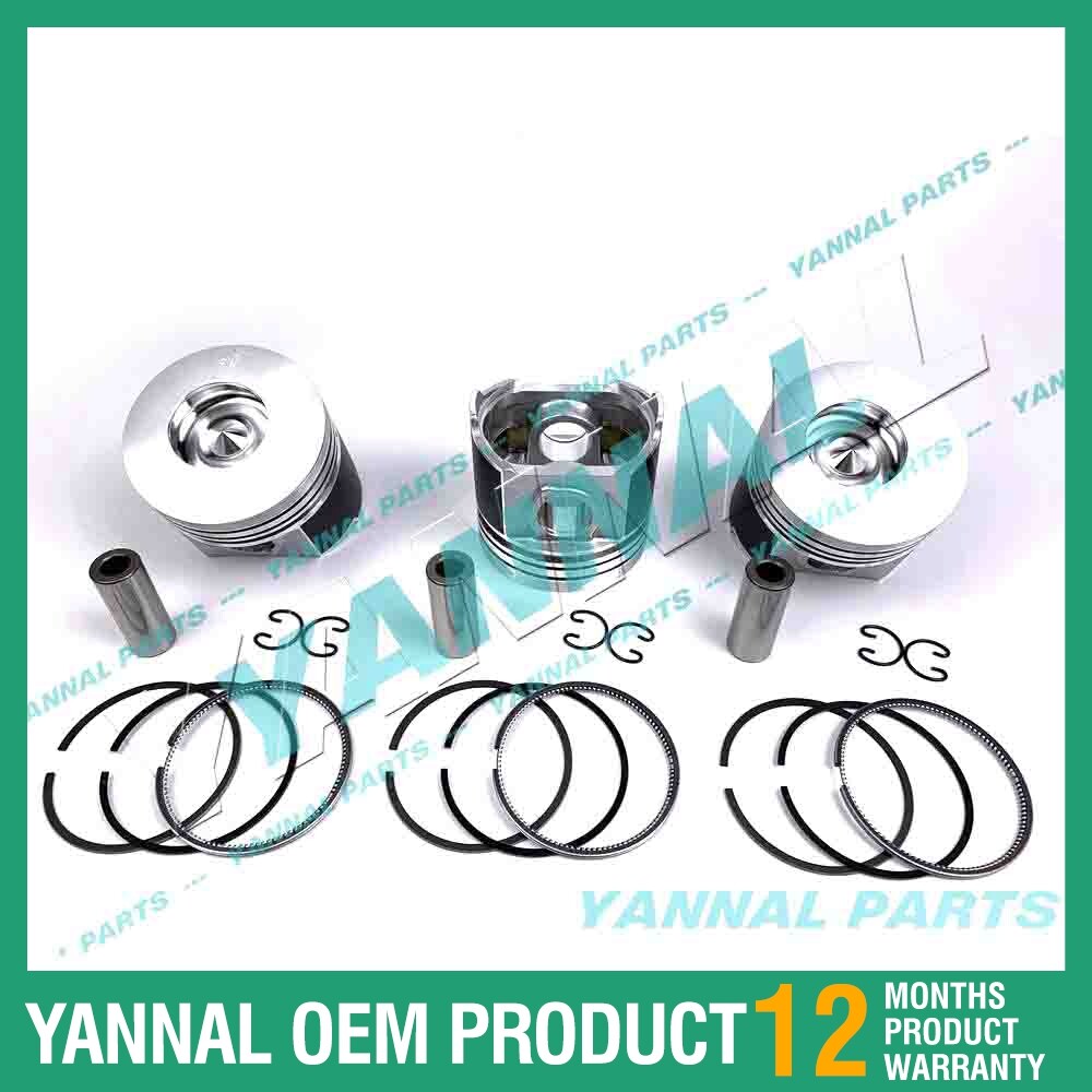 3-piece piston with piston rings + 0.5 mm for Kubota D1803 engine (oversized)