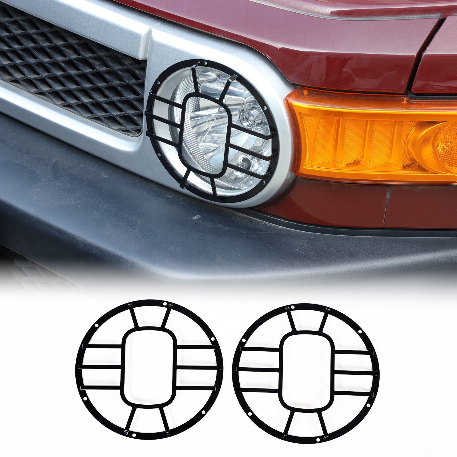 FJ Cruiser 2007-14 Steel Headlight Protector Grille Trim - n