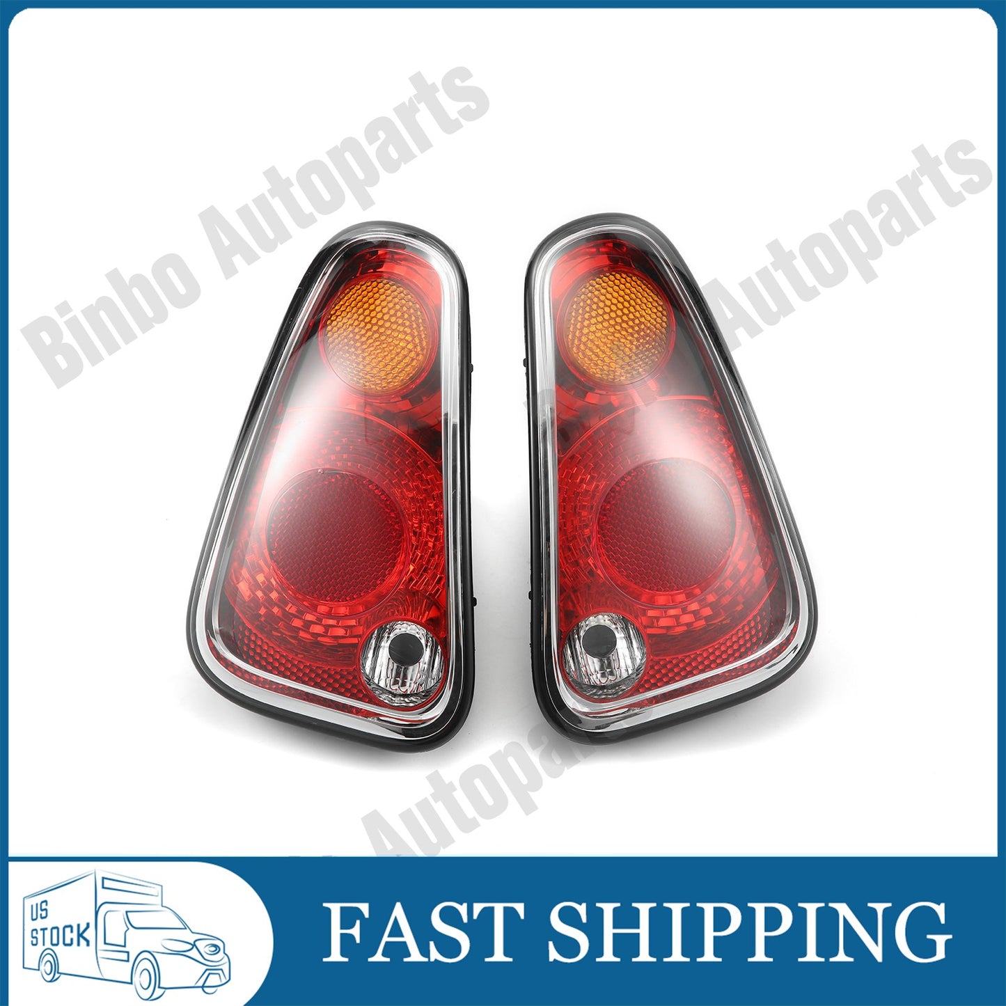 Pair Rear Tail Light Lamp Len Housing Red for Mini Cooper R50 R52 R53 2004-2006