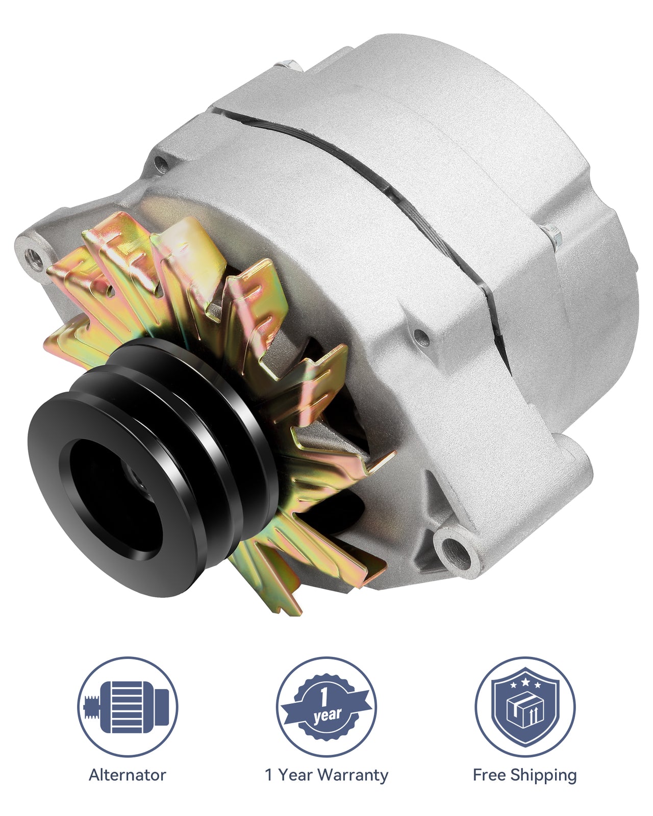 7127-SEN-2G 1PC Silver Alternator Fit for 1977-1979 for Cadillac DeVille V8 7.0L