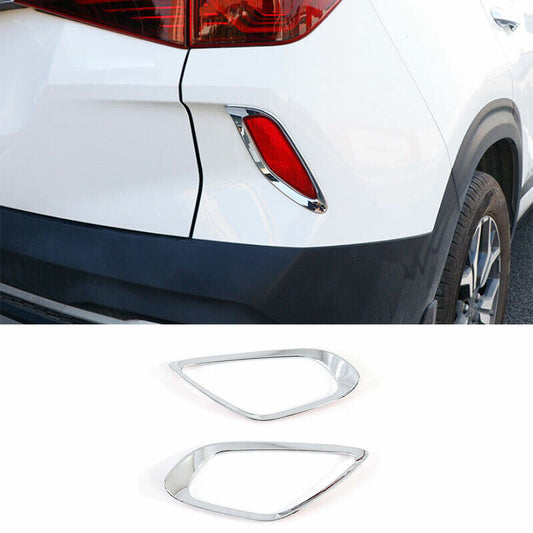 for Kia Seltos 2020-2023 Chrome Car Rear bumper Fog Light Lamp Cover Trim 2PCS