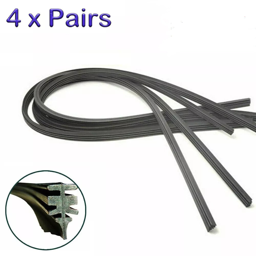 8 x Car Bus 28-inch Silicone Windshield Wiper Blades, Frameless, Refill Pack, Universal Q