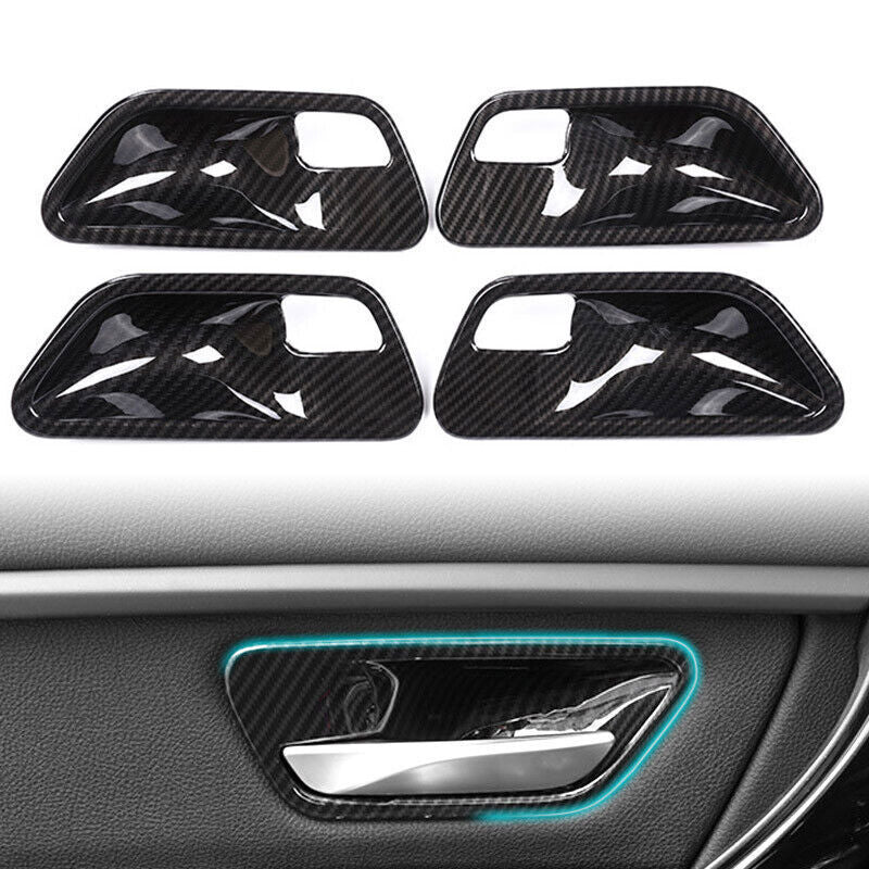 Car Interior Carbon Fiber Door Handle Bowl Cover for BMW 3 Series F30 2013-2018
