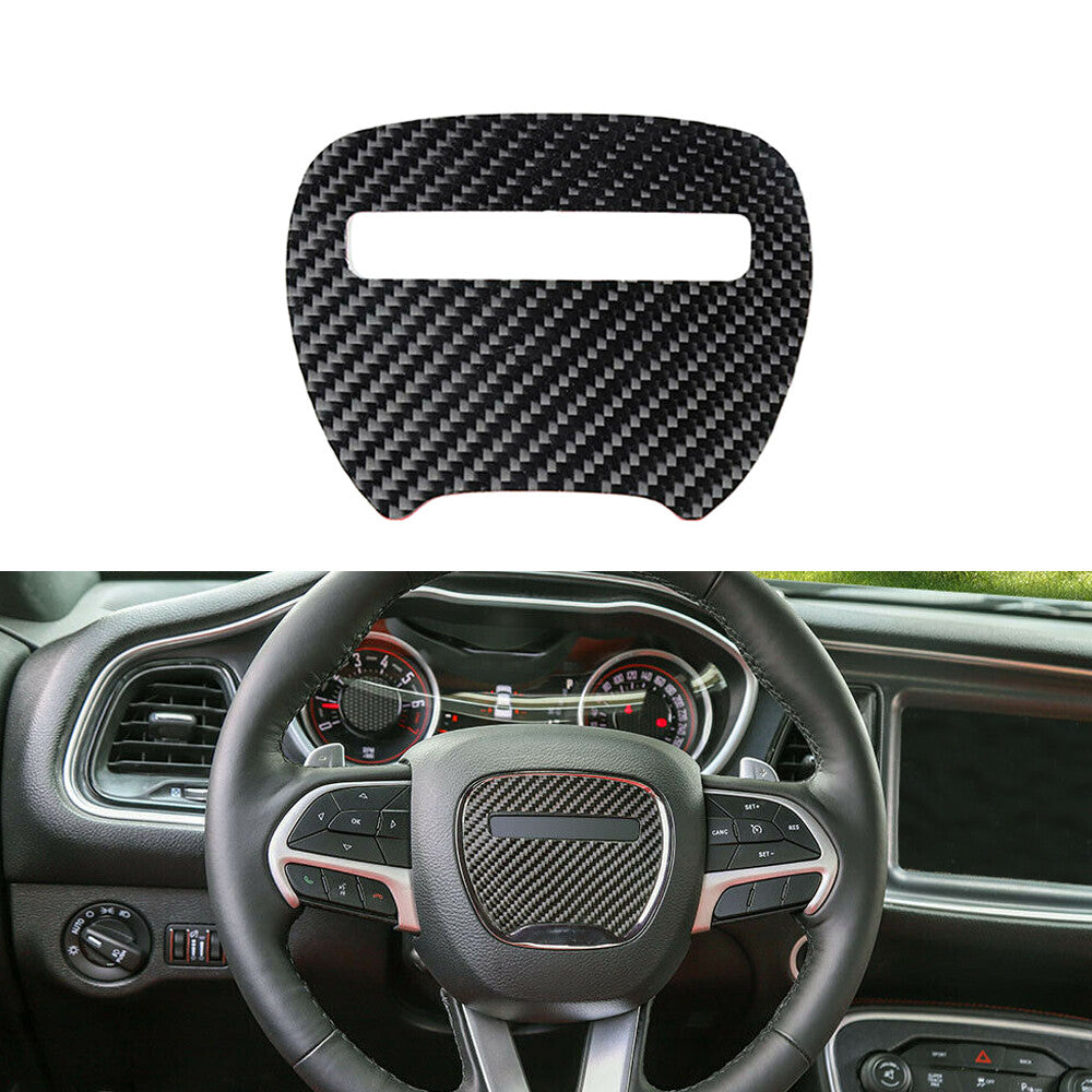 Steering Wheel Trim Cover Carbon Fiber Replacement for Charger 2015-2019