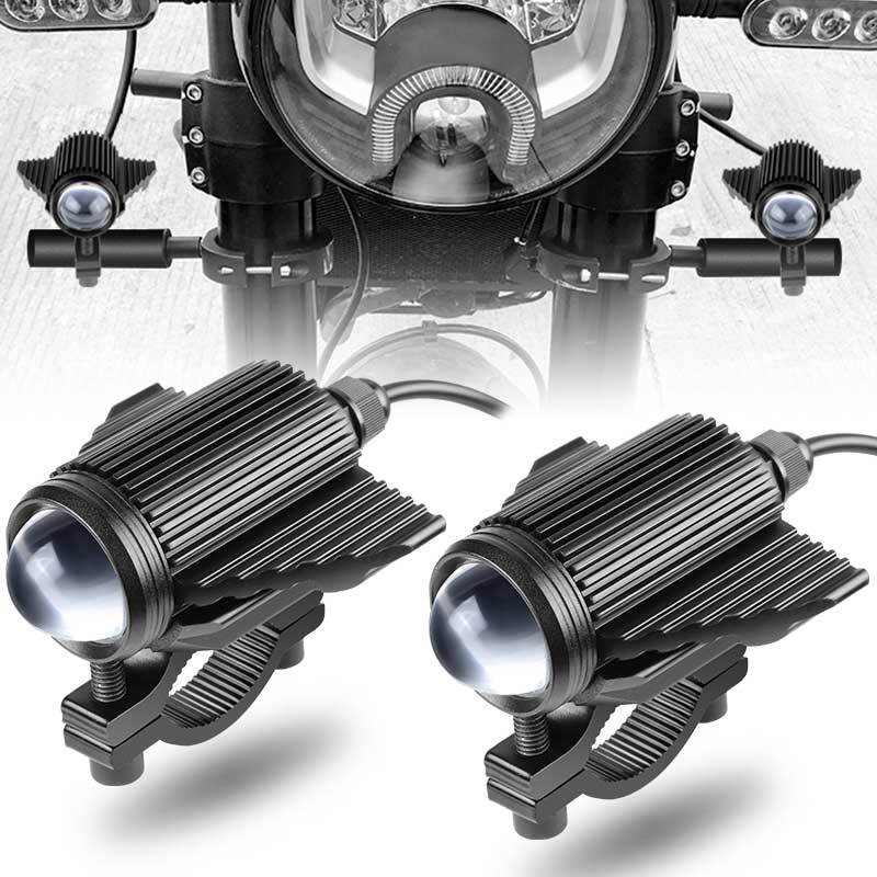 2X LED Headlight YellowWhite Spot Light Driving Fog Lamp Offroad Motorcycle ATV