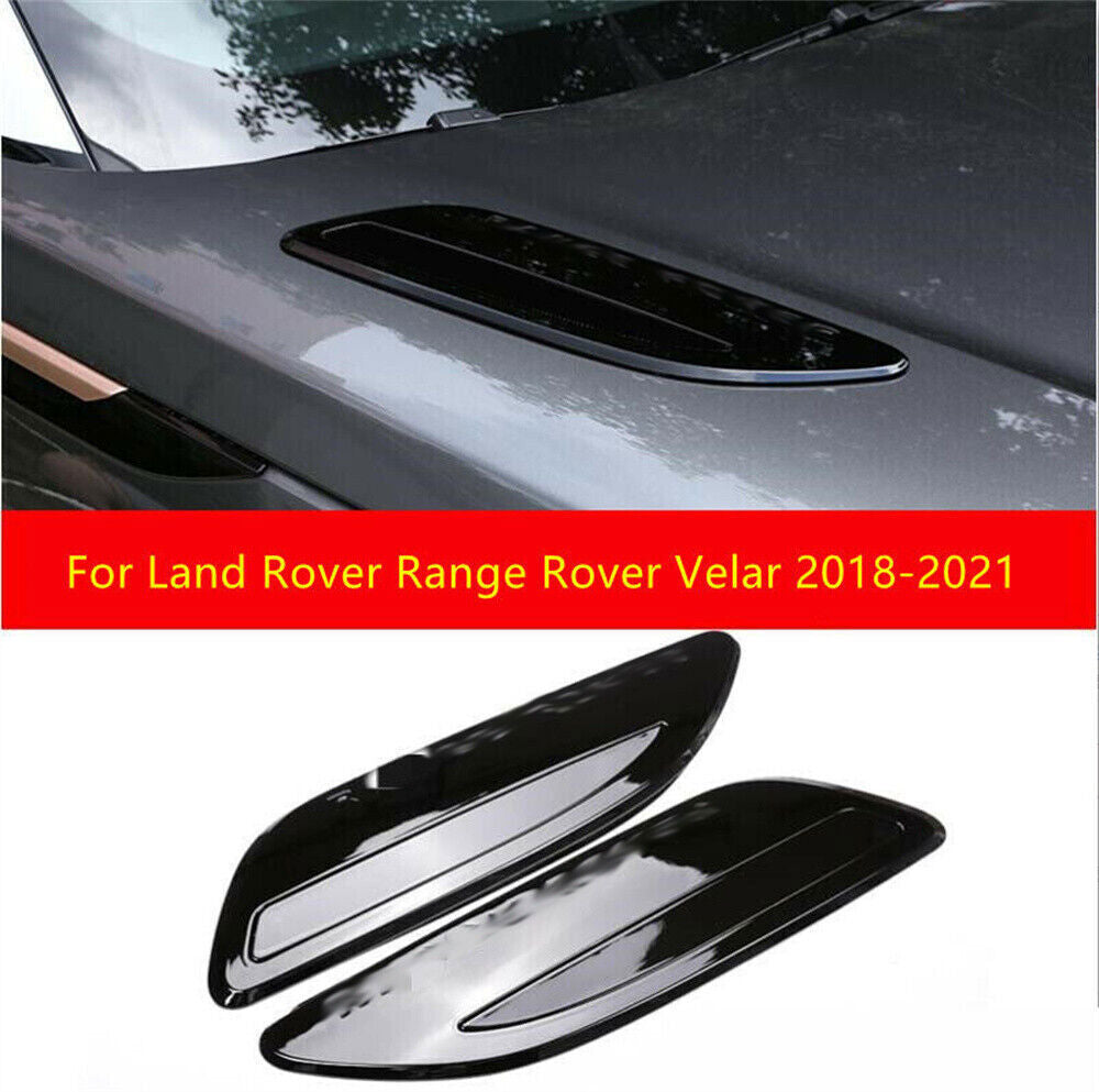 2x for Land Rover for Range Rover Velar 2017+ Black Hood Air Outlet Vent Cover Trim