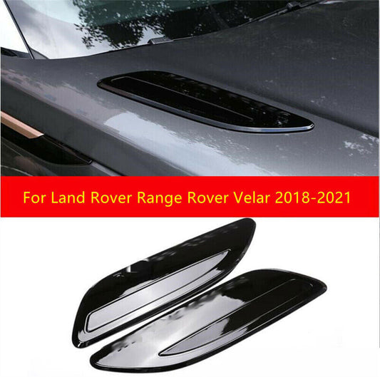 2x for Land Rover for Range Rover Velar 2017+ Black Hood Air Outlet Vent Cover Trim