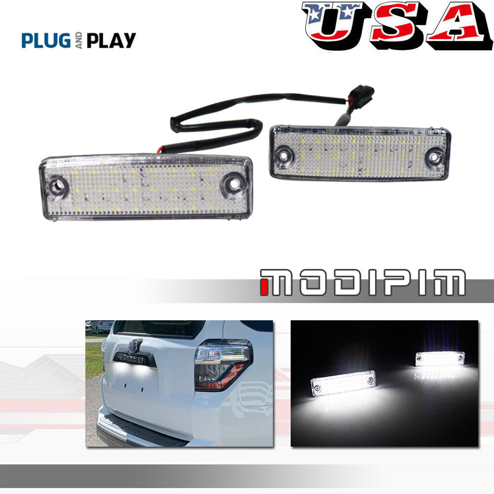 Suitable for 96-21 4Runner/08-19 Sequoia SMD LED white license plate light bright- v