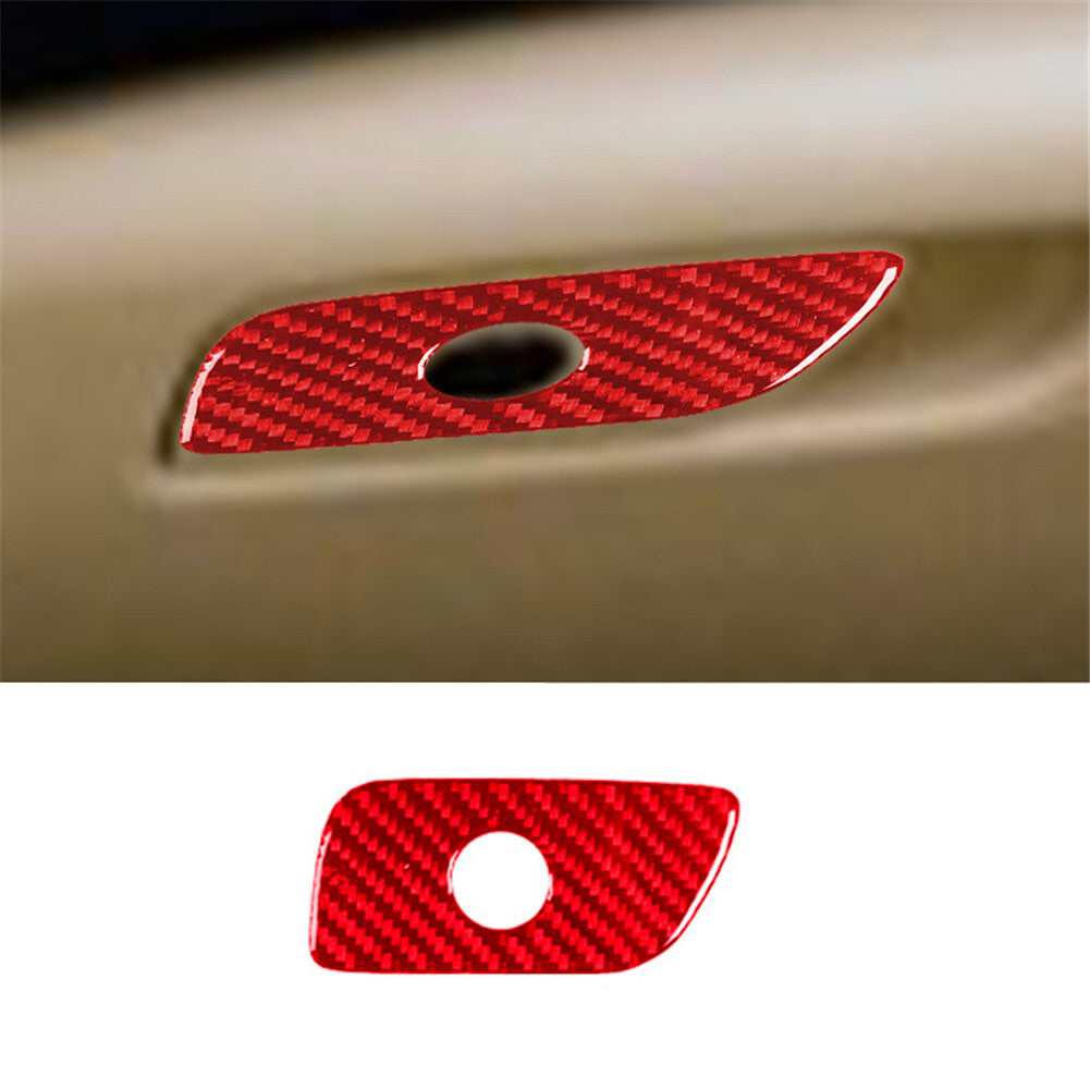 Red carbon fiber interior glove box and handle cover trim for Chrysler 200 (2015-2017)