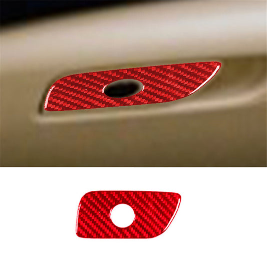 Red carbon fiber interior glove box and handle cover trim for Chrysler 200 (2015-2017)