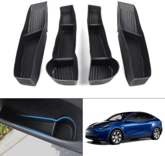 4-Piece Car Door Tray Storage Box for Model Y - Front and Rear Door Slot Side Storage Box n