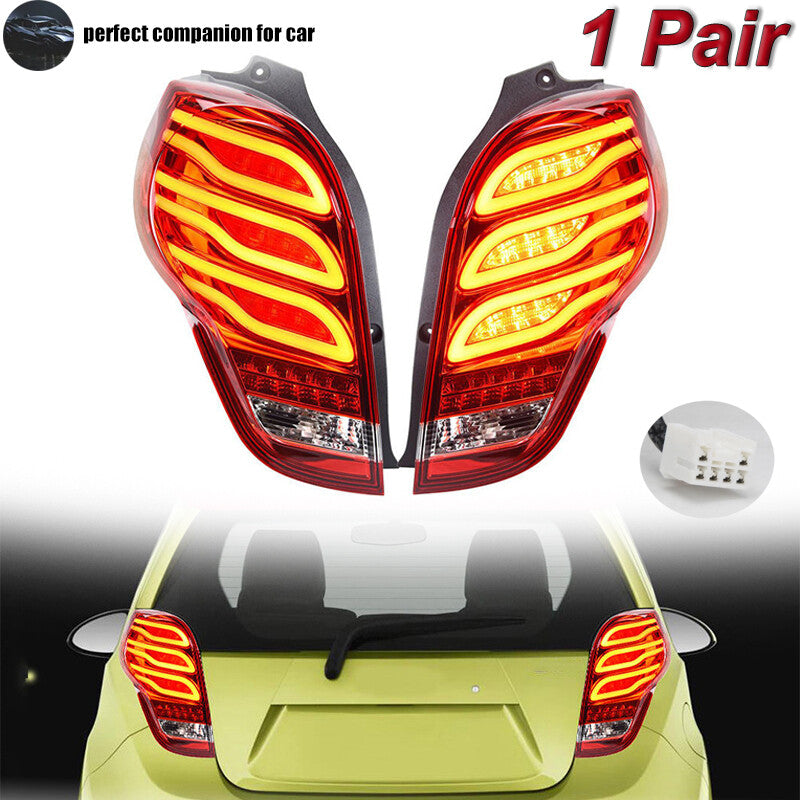 Left and right taillights, rear bracket lights, LED, red, applicable to for Chevrolet Spark 2011-2014.