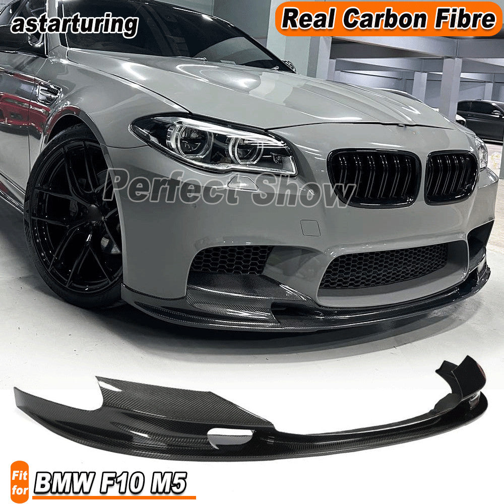 Fit for BMW 5 Series F10 M5 Sedan 2011-2016 REAL Carbon Front Bumper Lip Spoiler