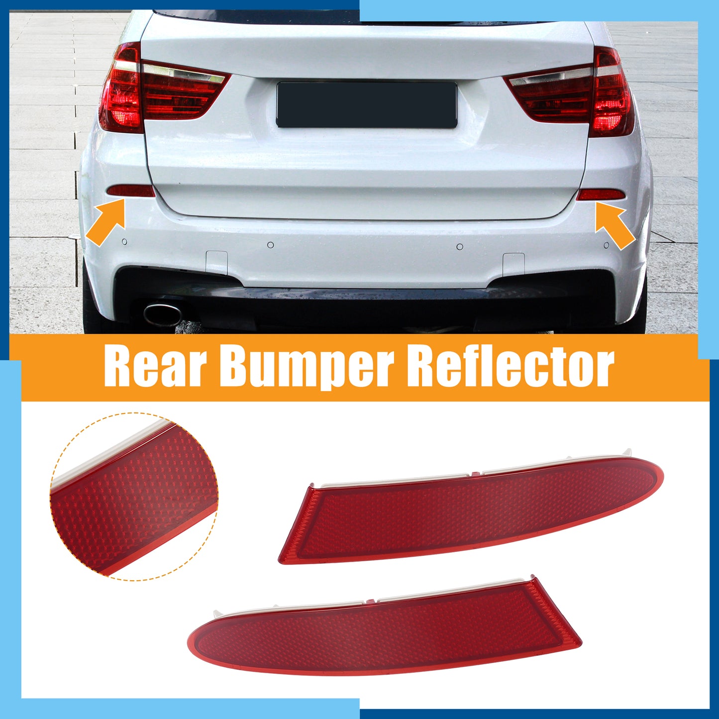 NEW 1Pair Rear Bumper Reflector Left+Right 63147217315 63147217316 for X3 n