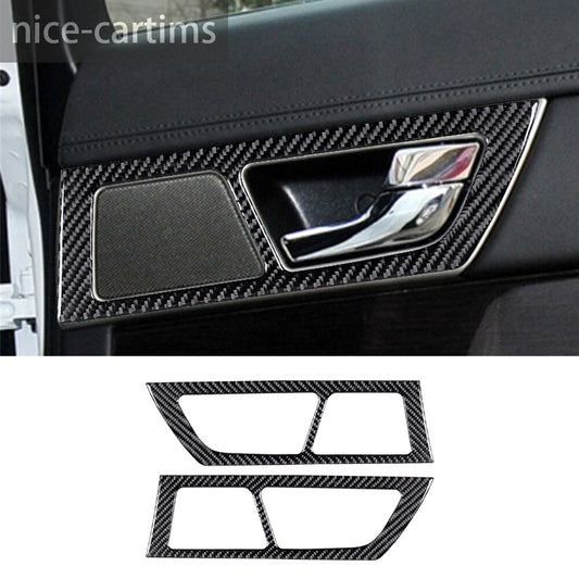 4¡ÁCarbon Fiber Interior Rear Door Handle Panel Cover Fit for Jaguar XF 2009-2011