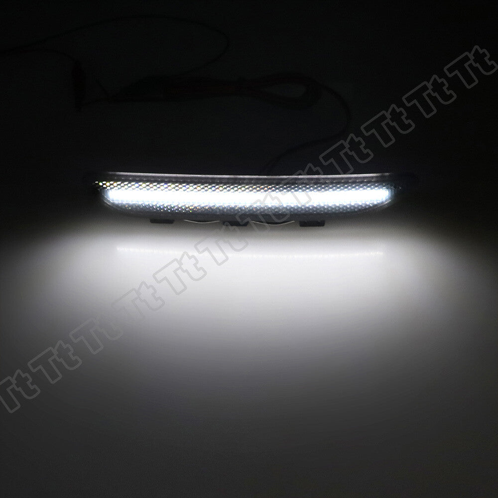 White LED front bumper reflector lights for 04-06 for 3 E46 Coupe facelift - v