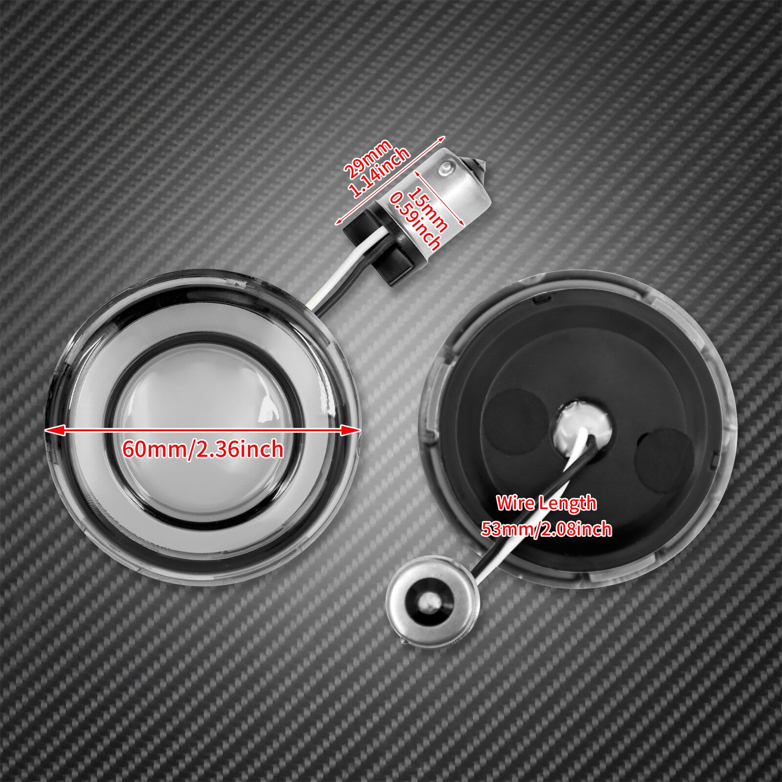 Smoke 1156 Bullet Tracer LED Rear Turn Signal Fit for Harley Sportster Softail Q