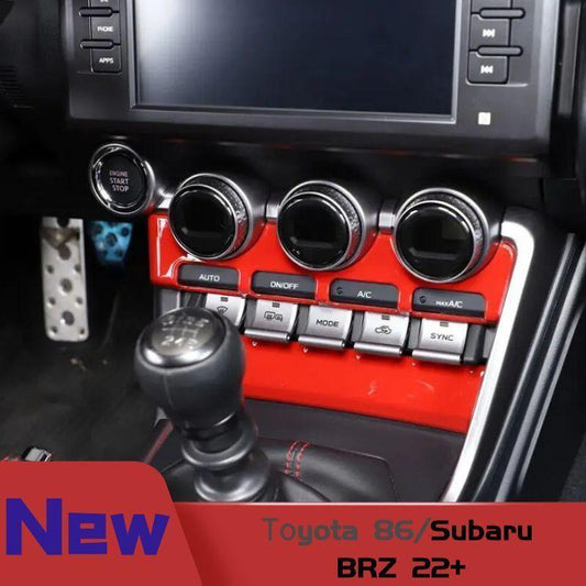 2¡ÁRed ABS A/C Air Conditioning Knob Panel Trim for Toyota GR86/ for Subaru BRZ 22-23