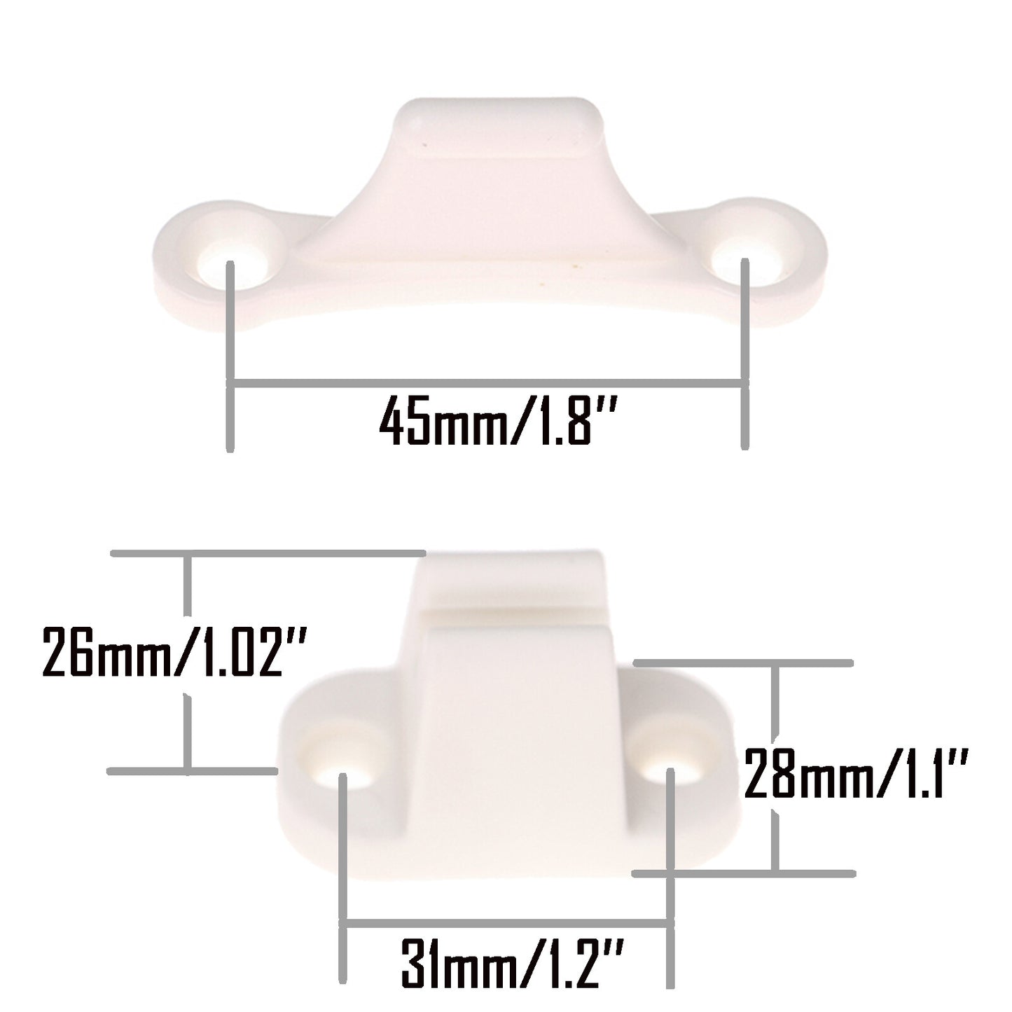 2x white door lock plastic door holder f/caravan motorhome caravan boat Q