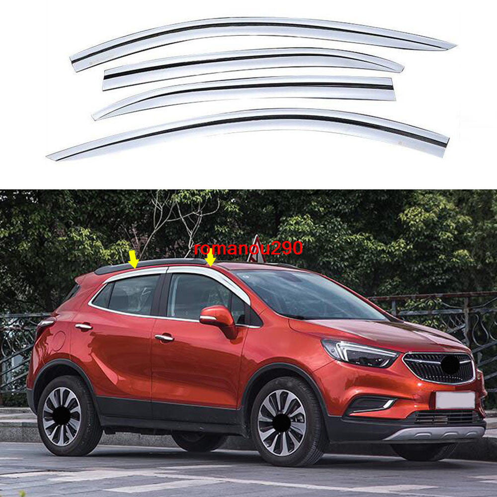 for Buick Encore 2013-2023 silver Window Visors Sun Rain Guard Vent Deflectors