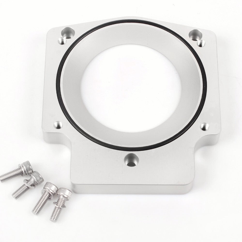 Silver 102mm Intake Manifold Throttle Body Spacer Adapter For LS1 LS2 LS6 LSX