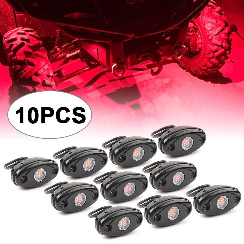 10X Red LED Rock Light For Truck for Jeep ATV SUV Trail Rig Bar Lamp