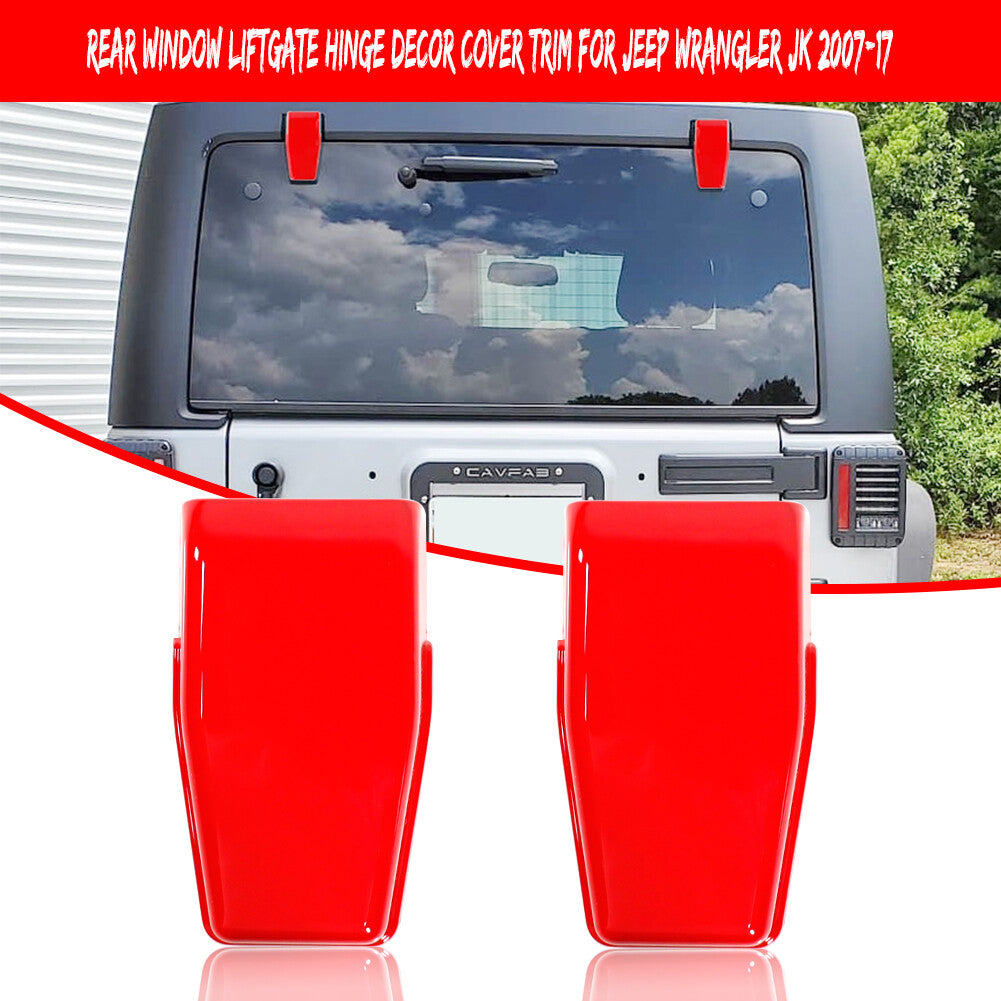 Red rear upper door and window trim cover kit for 2007-2018 for Jeep for Wrangler JK