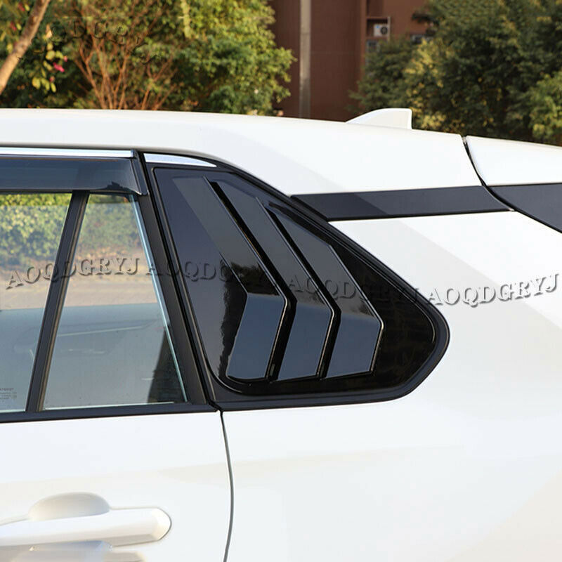 Glossy Black Window Rear Triangle Moulding Trim Shutters for TOYOTA RAV4 2019-24