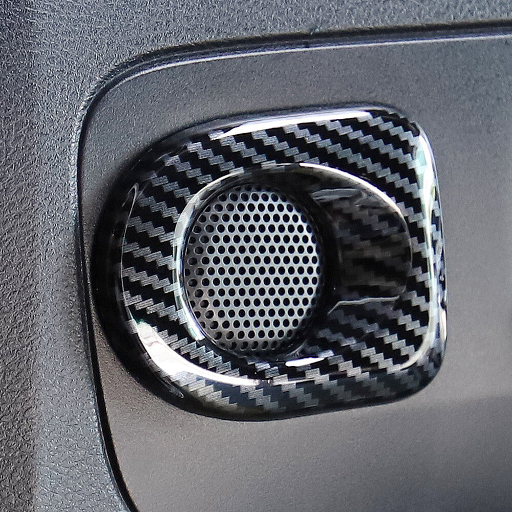 Carbon Fiber ABS Rear Door Speaker Cover Trim Decor for Toyota Tundra 2014-2021