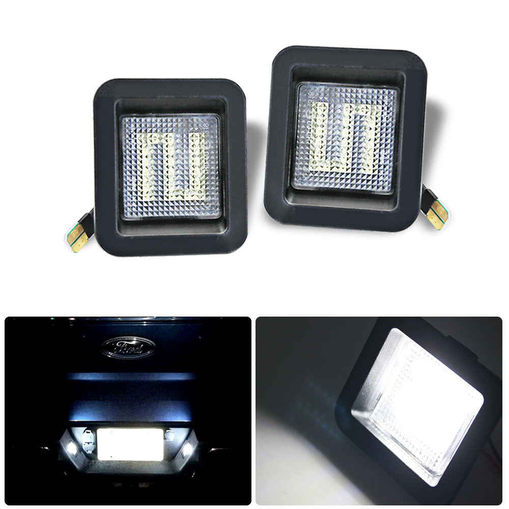 for Ford F150 Raptor 2015-up 2X Rear LED Number License Plate Light White Lamps