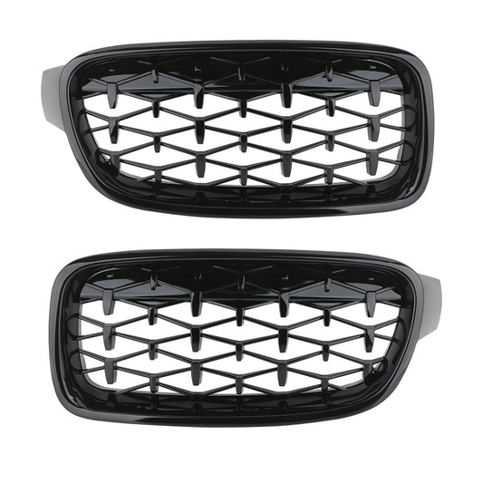Black front kidney diamond grille for BMW F30 328i 335i (2013-2018)